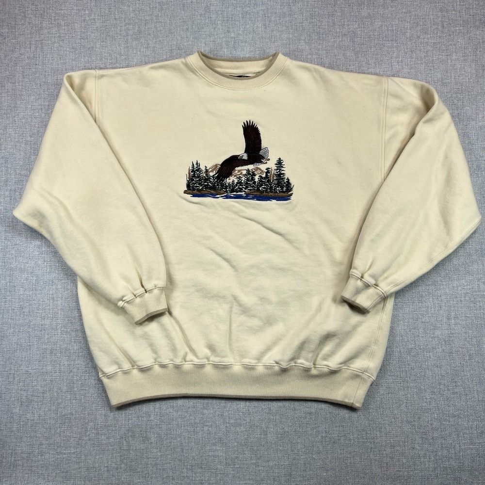 Cream Sweatshirt with Eagle Design